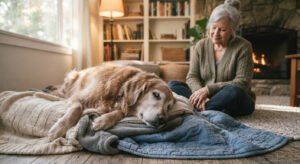 Providing hospice care for a senior dog at home.